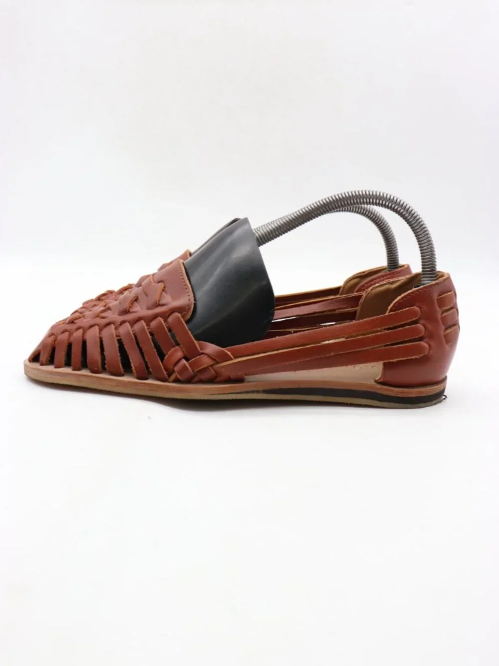 Nisolo Alejandro Huarache Flat Sandals Men's 7.5 Brown Leather Slip On Casual